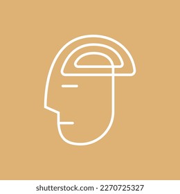 The abstract sign of wired head. Isolated Vector Illustration