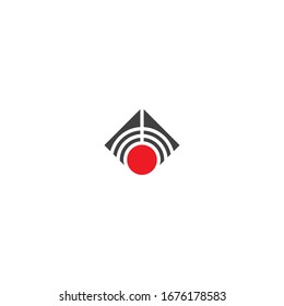 Abstract signal logo, design concept, emblem, icon, flat logotype element for template.