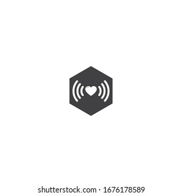 Abstract signal logo, design concept, emblem, icon, flat logotype element for template.