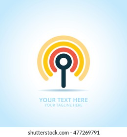 Abstract signal logo, design concept, emblem, icon, flat logotype element for template.