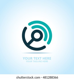 Abstract signal logo, design concept, emblem, icon, flat logotype element for template.
