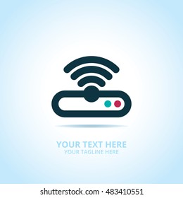 Abstract signal logo design concept, emblem, icon, flat logotype element for template.