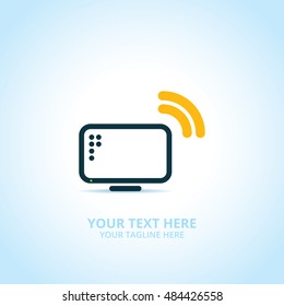 Abstract signal logo, design concept, emblem, icon, flat logotype element for template.

