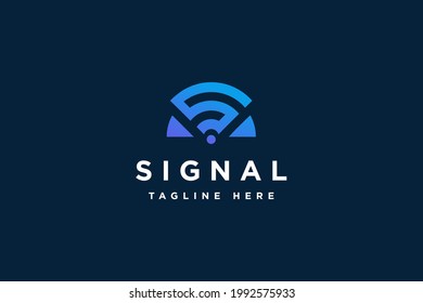 Abstract Signal logo design vector illustration. Abstract Signal suitable for telecommunication and technology company logos.