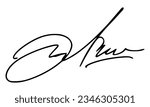 Abstract Signature for Documents. Vector with Transparent Background.