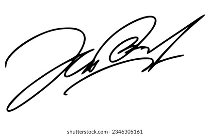 Abstract Signature for Documents. Vector with Transparent Background.