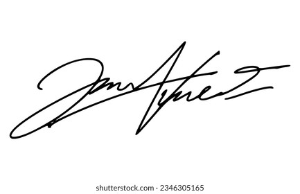 Abstract Signature for Documents. Vector with Transparent Background.