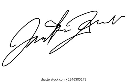 Abstract Signature for Documents. Vector with Transparent Background.