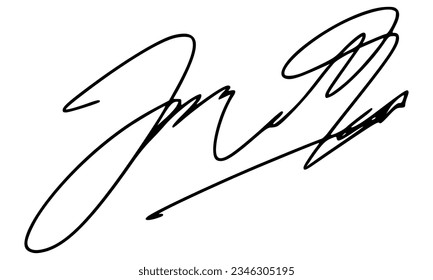 Firma abstracta para documentos. Vector con fondo transparente.