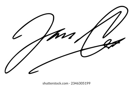 Abstract Signature for Documents. Vector with Transparent Background.