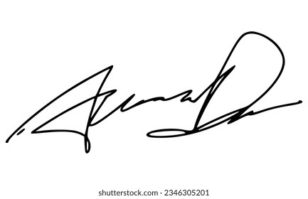 Abstract Signature for Documents. Vector with Transparent Background.