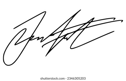 Firma abstracta para documentos. Vector con fondo transparente.