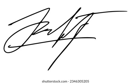 Firma abstracta para documentos. Vector con fondo transparente.