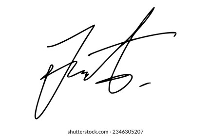 Abstract Signature for Documents. Vector with Transparent Background.