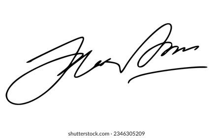 Firma abstracta para documentos. Vector con fondo transparente.