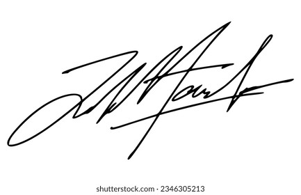 Abstract Signature for Documents. Vector with Transparent Background.