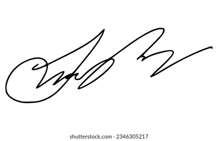Abstract Signature for Documents. Vector with Transparent Background.