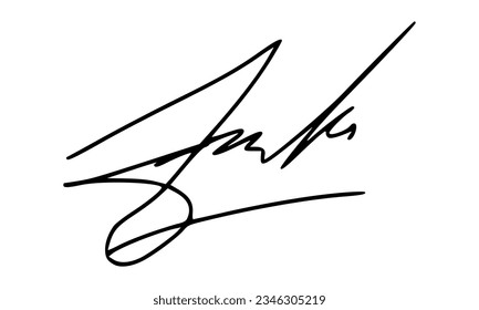 Abstract Signature for Documents. Vector with Transparent Background.