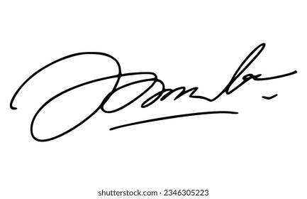 Firma abstracta para documentos. Vector con fondo transparente.