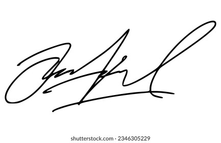 Abstract Signature for Documents. Vector with Transparent Background.