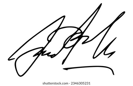 Abstract Signature for Documents. Vector with Transparent Background.