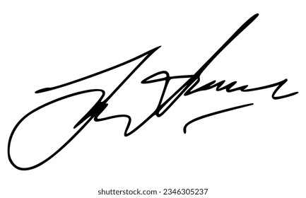 Abstract Signature for Documents. Vector with Transparent Background.