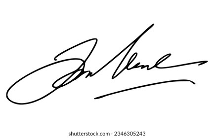 Abstract Signature for Documents. Vector with Transparent Background.