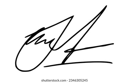 Firma abstracta para documentos. Vector con fondo transparente.