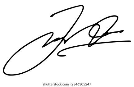 Abstract Signature for Documents. Vector with Transparent Background.