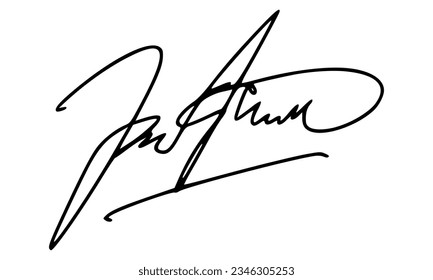 Abstract Signature for Documents. Vector with Transparent Background.