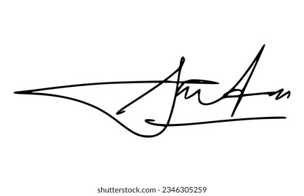 Firma abstracta para documentos. Vector con fondo transparente.