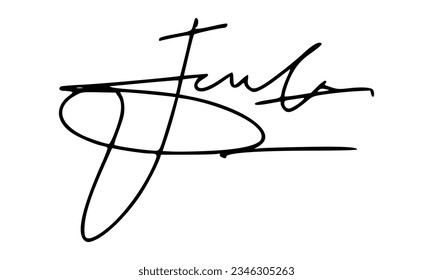 Abstract Signature for Documents. Vector with Transparent Background.