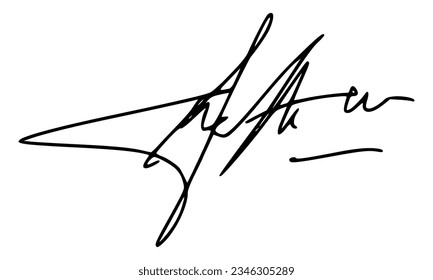 Abstract Signature for Documents. Vector with Transparent Background.