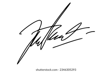 Firma abstracta para documentos. Vector con fondo transparente.