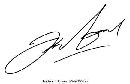 Firma abstracta para documentos. Vector con fondo transparente.