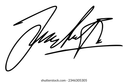 Firma abstracta para documentos. Vector con fondo transparente.