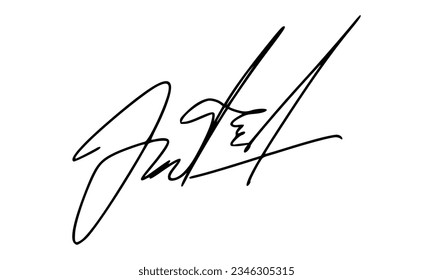 Abstract Signature for Documents. Vector with Transparent Background.
