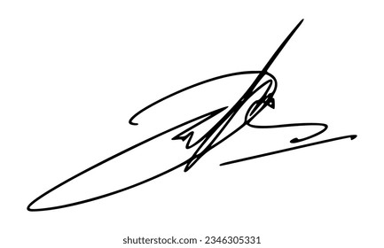 Abstract Signature for Documents. Vector with Transparent Background.