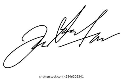Abstract Signature for Documents. Vector with Transparent Background.