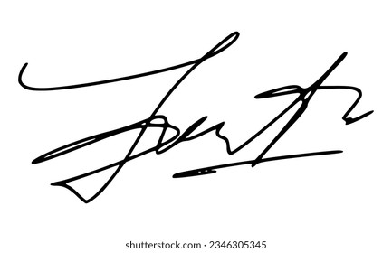 Firma abstracta para documentos. Vector con fondo transparente.