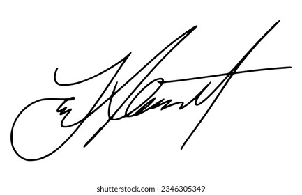 Abstract Signature for Documents. Vector with Transparent Background.