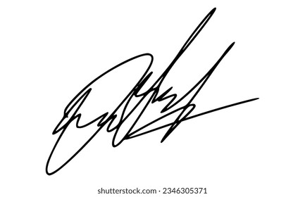 Abstract Signature for Documents. Vector with Transparent Background.
