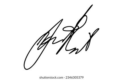 Firma abstracta para documentos. Vector con fondo transparente.