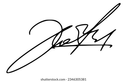 Abstract Signature for Documents. Vector with Transparent Background.