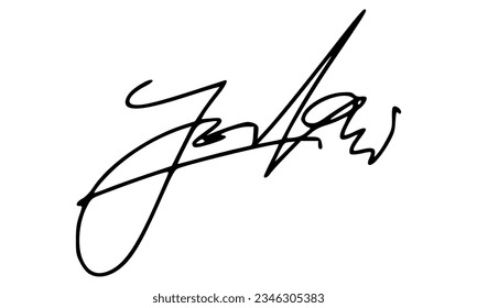 Abstract Signature for Documents. Vector with Transparent Background.