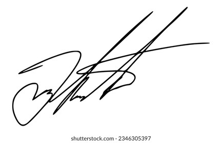 Firma abstracta para documentos. Vector con fondo transparente.