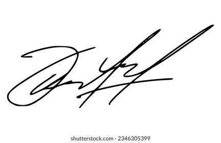 Abstract Signature for Documents. Vector with Transparent Background.