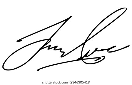 Abstract Signature for Documents. Vector with Transparent Background.