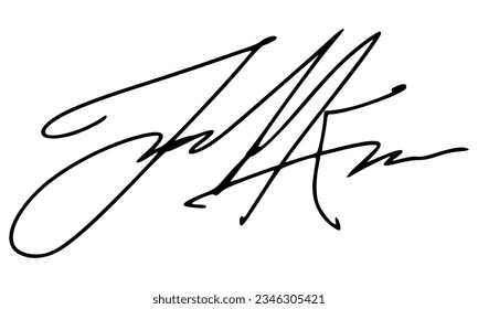 Firma abstracta para documentos. Vector con fondo transparente.