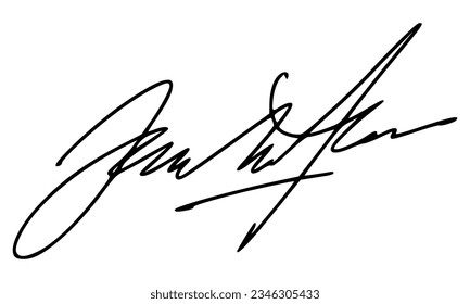 Abstract Signature for Documents. Vector with Transparent Background.